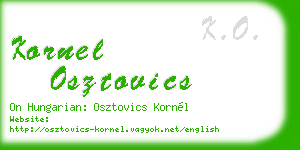 kornel osztovics business card